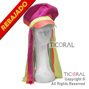 SOMBRERO BOINA SUPER FLUO CON VISERA Y FLECOS HS5833 x 1